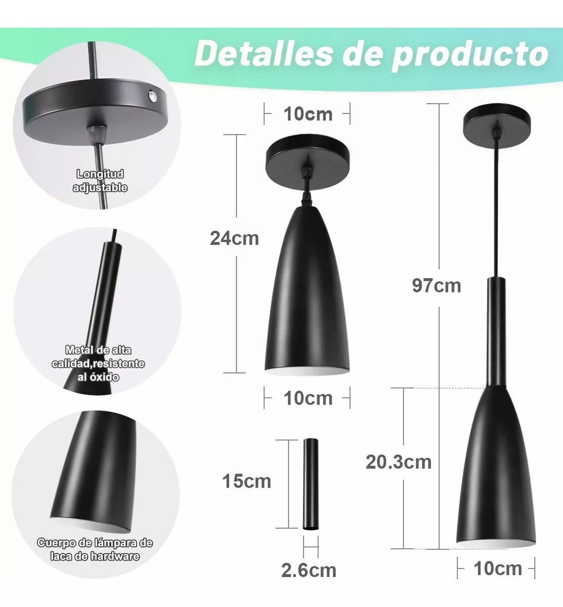 3 Lámparas Colgantes Colores Moderna Minimalista 