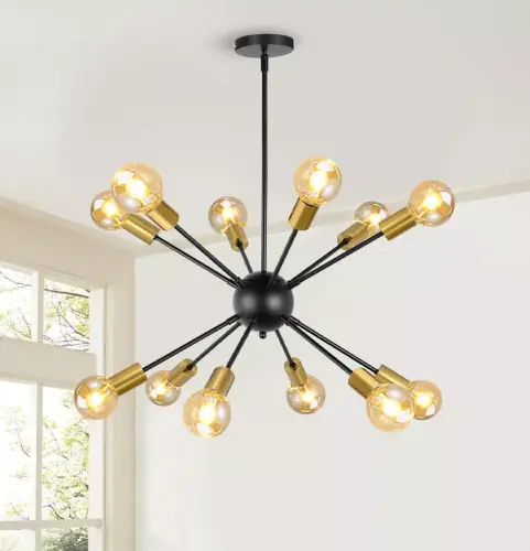 Lámpara De Techo Colgante Moderna Candelabro E26 De 12 Luces