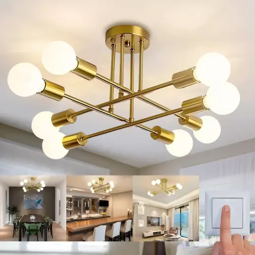 Lámpara De Techo Decorativa De Salón Moderna De 8 Cabezas