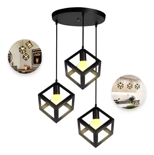 Lampara Decorativa Colgante Vintage, Moderna 3 Cabezas